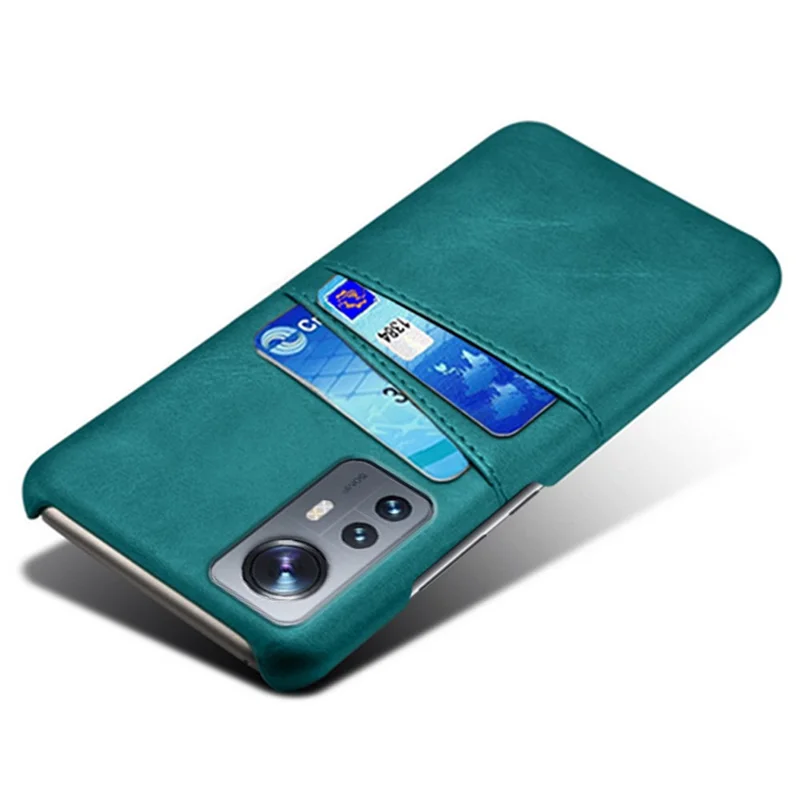 For Xiaomi 12 Pro 5G / 12S Pro 5G /12 Pro (Dimensity) 5G PU Leather + Hard PC Thin Durable Protective Phone Case with Two Card Slot Holders - Green