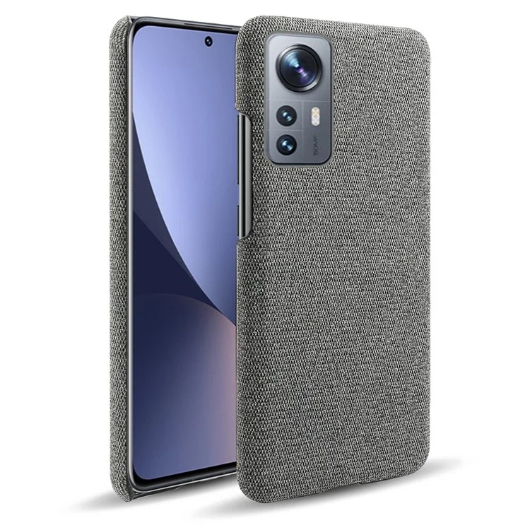 Für Xiaomi 12 5G/12X 5G/12S 5GSchockfeste Stofftextur Harte PC-Schutzhülle Rutschfester Fall - Grau
