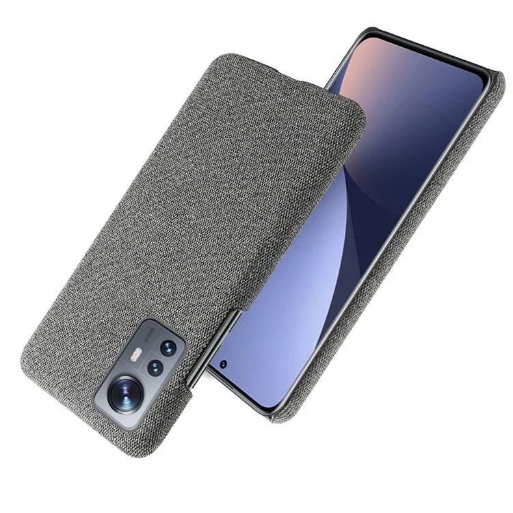 Für Xiaomi 12 5G/12X 5G/12S 5GSchockfeste Stofftextur Harte PC-Schutzhülle Rutschfester Fall - Grau
