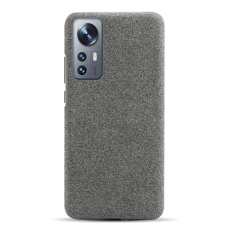 Für Xiaomi 12 5G/12X 5G/12S 5GSchockfeste Stofftextur Harte PC-Schutzhülle Rutschfester Fall - Grau