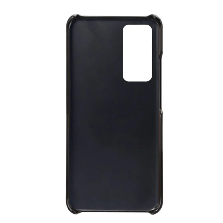 Funda protectora de PC duro recubierto de piel sintética PU para Xiaomi 12 5G/12X 5G/12S 5G, diseño resistente al impacto y portacartas, funda de teléfono móvil - negro