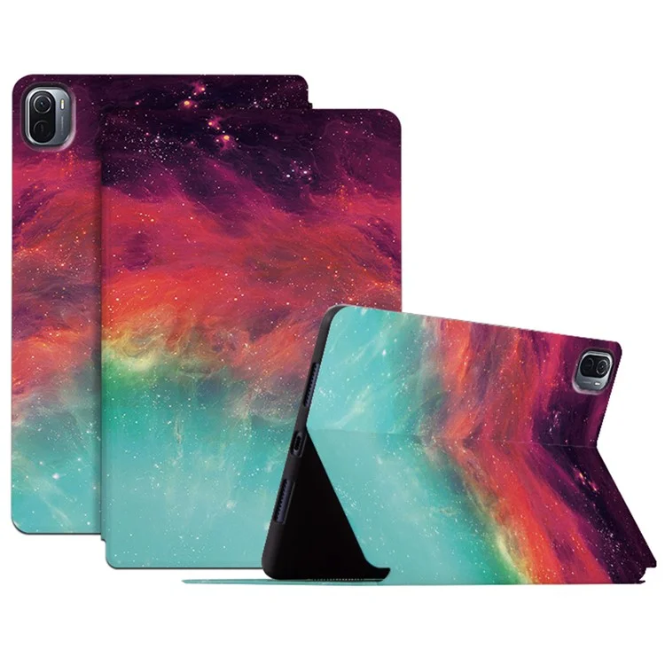 Для Xiaomi Pad 5/5 Pro Starry Sky Pattern Printing Tablet Cover PU Leather Stand Protective Case - Color Starry Sky