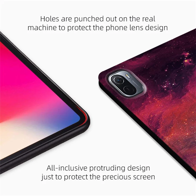 Для Xiaomi Pad 5/5 Pro Starry Sky Pattern Printing Tablet Cover PU Leather Stand Protective Case - Color Starry Sky