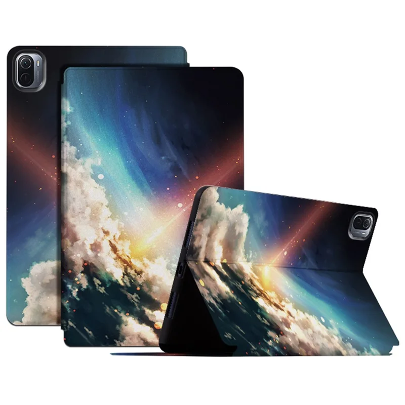 Для Xiaomi Pad 5/5 Pro Starry Sky Pattern Printing Tablet Cover PU Leather Stand Protective Case - Bright Starry Sky
