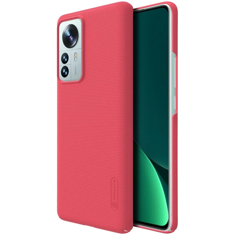 Nillkin Case de PC de Escudo Helado Para Xiaomi 12 Pro 5G / 12S Pro 5G /12 Pro (dimensión) 5G, Silky Touch Slim Shock -protprop -drop Protector Teléfono - Rojo