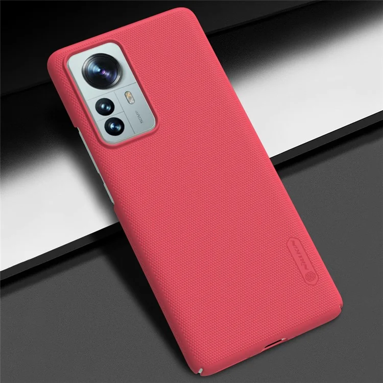 Nillkin Case de PC de Escudo Helado Para Xiaomi 12 Pro 5G / 12S Pro 5G /12 Pro (dimensión) 5G, Silky Touch Slim Shock -protprop -drop Protector Teléfono - Rojo