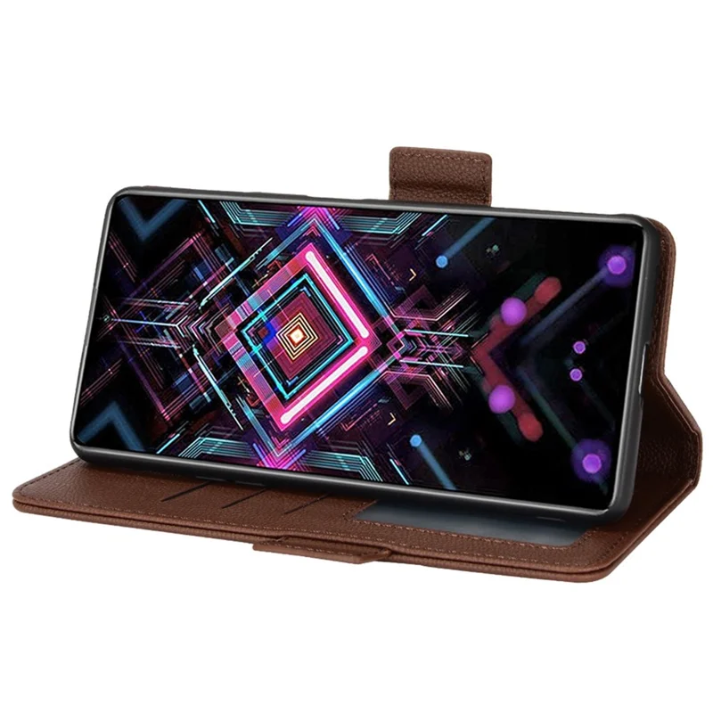 Per Xiaomi Poco F3 GT / Redmi K40 Gaming Litchi Texture Wortet Case PU Copertina di Fibbia Magnetica - Marrone