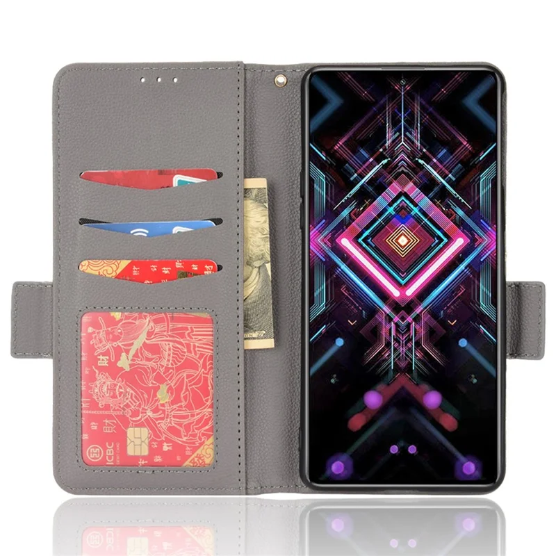 Для Xiaomi Poco F3 GT / Redmi K40 Gaming Litchi Texture Wallet Case PU - Серый