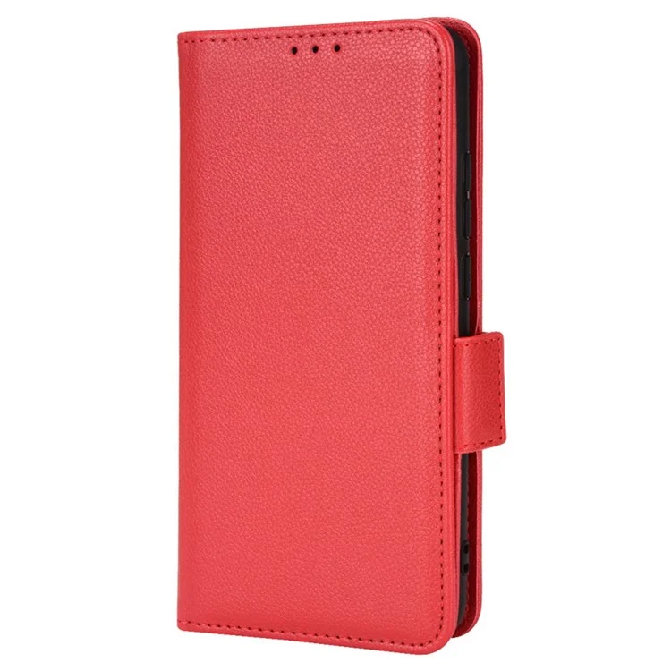 Для Xiaomi Redmi 9C / Redmi 9C NFC Anti-scratch PU Leather Surface Magnetic Smartphone Shell Litchi Texture Stand Wallet Case Mobile Phone Cover - Красный