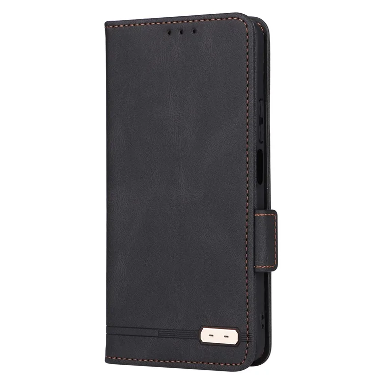 For Xiaomi Redmi Note 11 Pro 5G (China) (MediaTek)/11 Pro+ 5G Hardware Design PU Leather Book Case Stand Magnetic Closure Flip Wallet Cover - Black