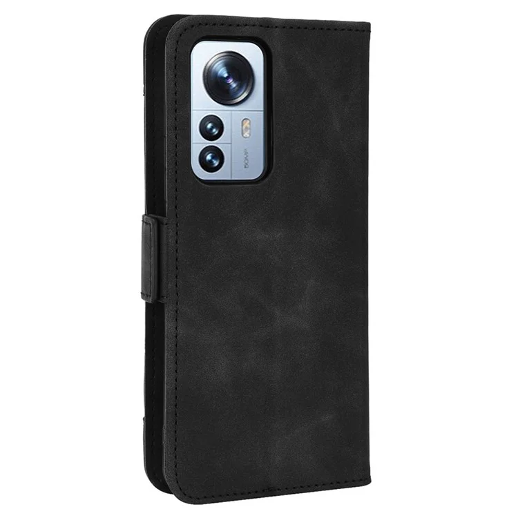 Pour Xiaomi 12 Pro 5G / 12S Pro 5G /12 Pro (Dimensity) 5G Étui portefeuille magnétique antichoc à plusieurs fentes pour cartes Étui à rabat en cuir premium PU Stand Flip Housse de téléphone portable - Noir