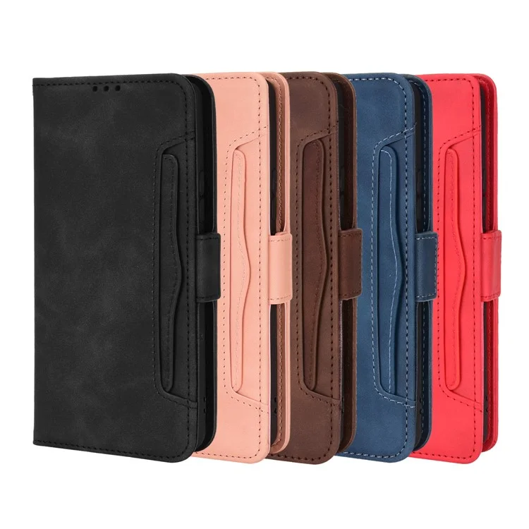 For Xiaomi 12 Pro 5G / 12S Pro 5G /12 Pro (Dimensity) 5G Magnetic Closing Shockproof Multi-Card Slots Wallet Case Premium PU Leather Stand Flip Cell Phone Cover - Black