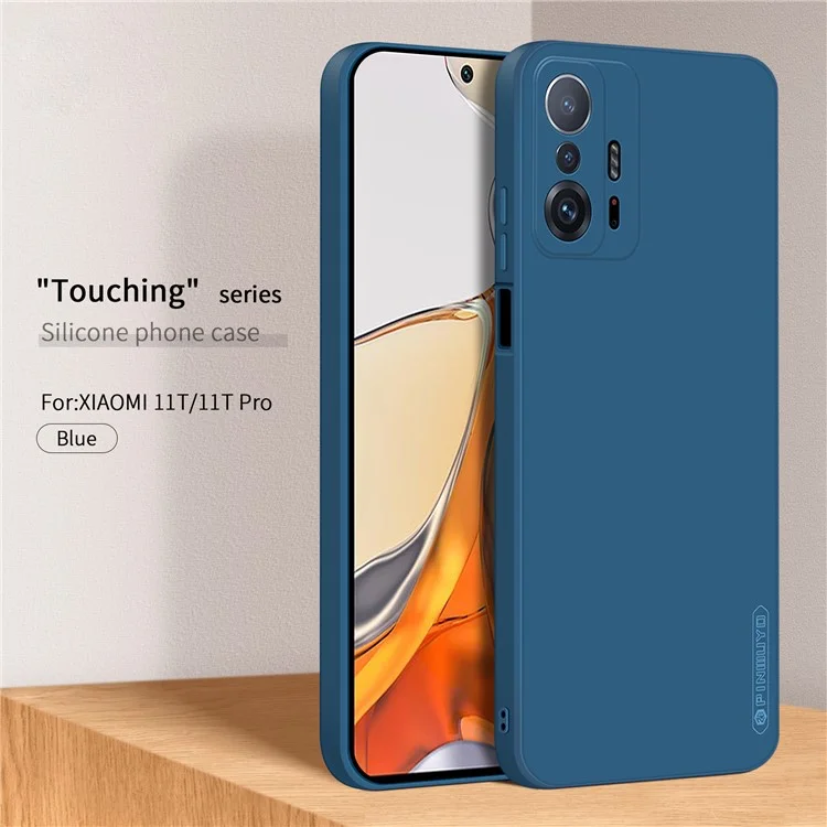 PINWUYO for Xiaomi 11T / 11T Pro Phone Case, Silicone Ultra Slim Shockproof Precise Cutouts Back Cover - Blue