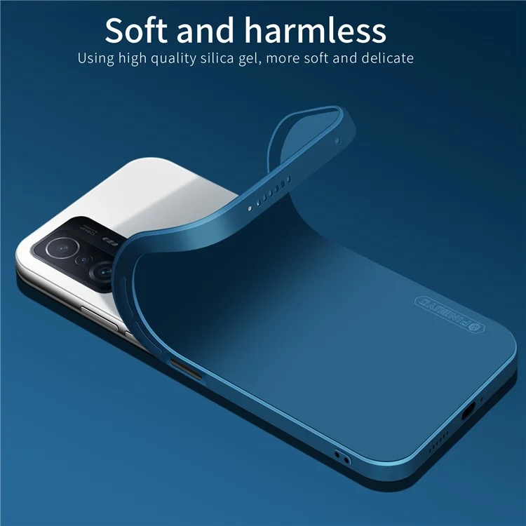 PINWUYO for Xiaomi 11T / 11T Pro Phone Case, Silicone Ultra Slim Shockproof Precise Cutouts Back Cover - Blue