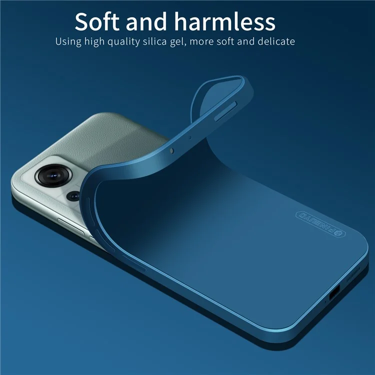 PINWUYO Silicone Case for Xiaomi 12 5G / 12X 5G / 12S 5G, Silky-Soft Touch Precise Cutouts Protective Cover with Fiber Flocking Lining - Blue