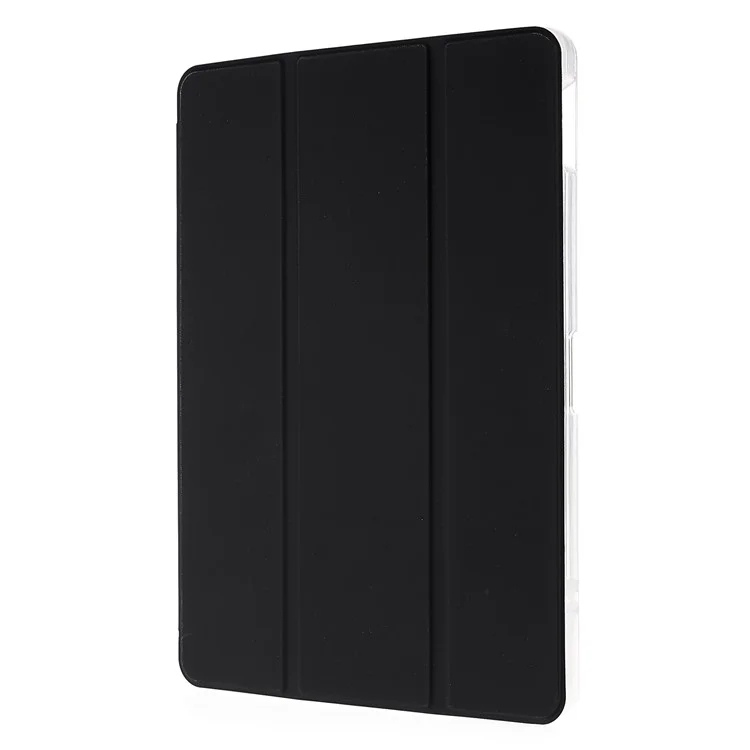 For Xiaomi Pad 5/Pad 5 Pro Pen Slot Design Tri-fold Stand PU Leather TPU Protective Tablet Case - Black
