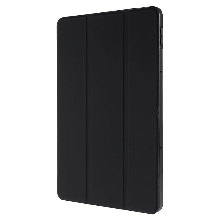Para Xiaomi Pad 5/Pad 5 Pro Capa Protetora de Couro PU com Suporte Dobrável em Três Partes - Preto