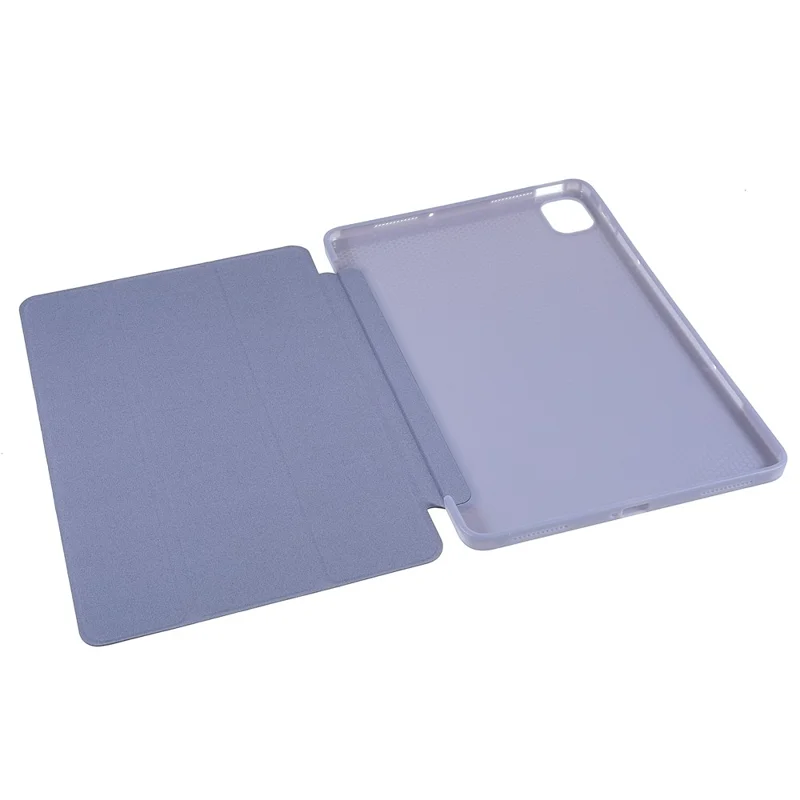For Xiaomi Pad 5/Pad 5 Pro Shockproof Tri-fold Stand Design PU Leather TPU Protective Case - Purple