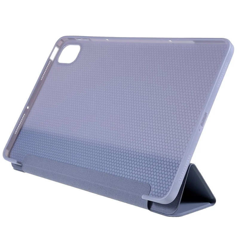 For Xiaomi Pad 5/Pad 5 Pro Shockproof Tri-fold Stand Design PU Leather TPU Protective Case - Purple