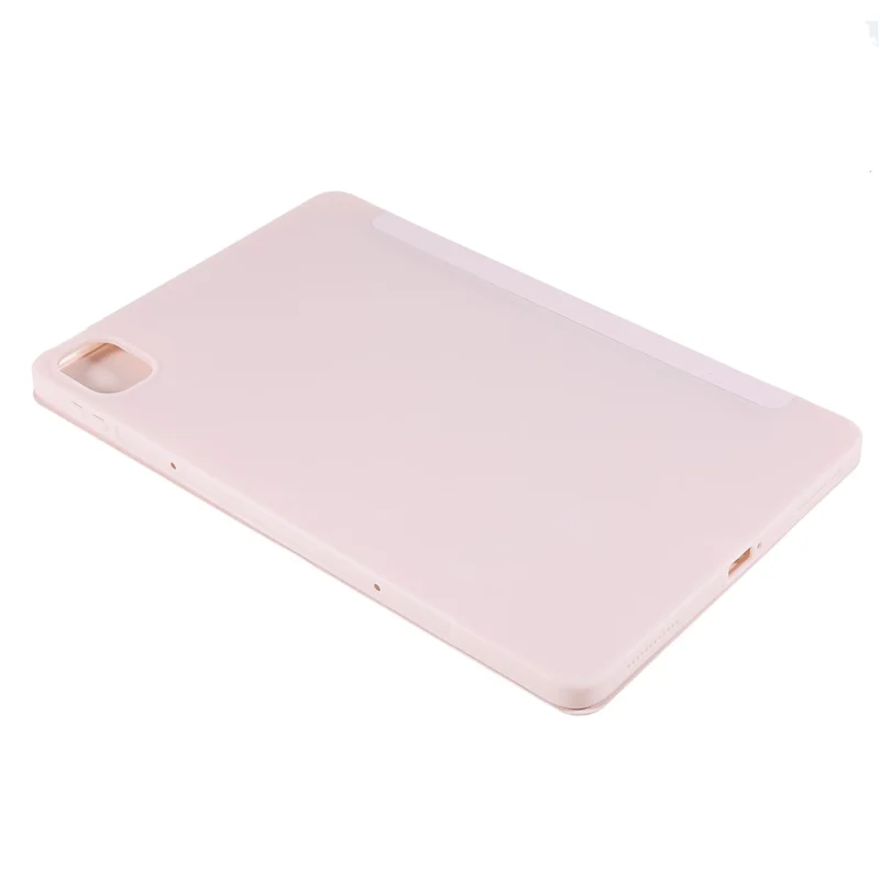 For Xiaomi Pad 5/Pad 5 Pro Shockproof Tri-fold Stand Design PU Leather TPU Protective Case - Pink