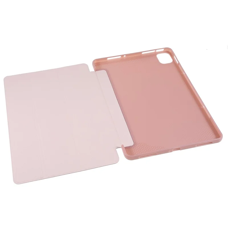 Per Xiaomi Pad 5/Pad 5 Pro Custodia protettiva in pelle PU e TPU con supporto a tre ante - Rose Gold