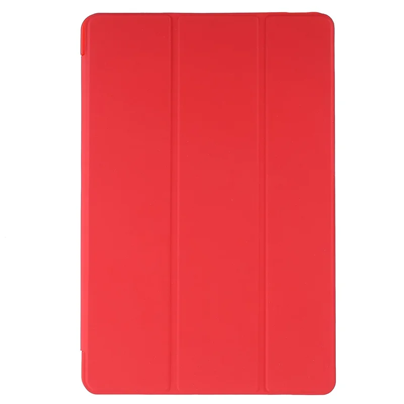 For Xiaomi Pad 5/Pad 5 Pro Shockproof Tri-fold Stand Design PU Leather TPU Protective Case - Red