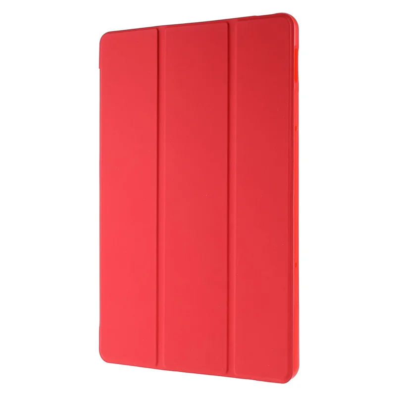 For Xiaomi Pad 5/Pad 5 Pro Shockproof Tri-fold Stand Design PU Leather TPU Protective Case - Red
