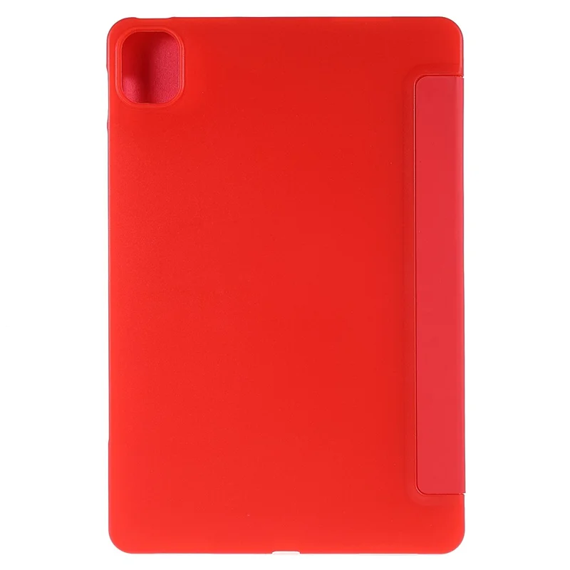For Xiaomi Pad 5/Pad 5 Pro Shockproof Tri-fold Stand Design PU Leather TPU Protective Case - Red
