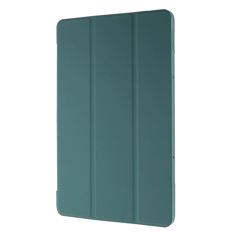For Xiaomi Pad 5/Pad 5 Pro Shockproof Tri-fold Stand Design PU Leather TPU Protective Case - Blackish Green