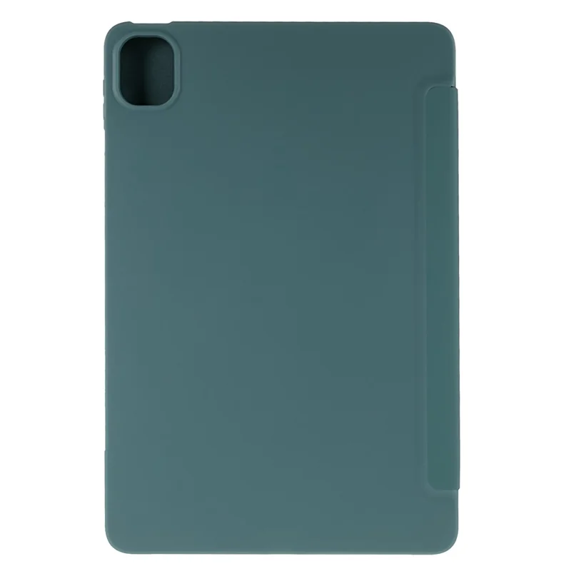 For Xiaomi Pad 5/Pad 5 Pro Shockproof Tri-fold Stand Design PU Leather TPU Protective Case - Blackish Green