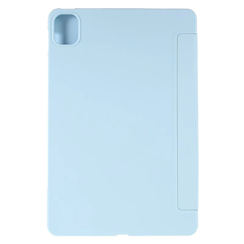 Para Xiaomi Pad 5/Pad 5 Pro Funda protectora de diseño de soporte de triple pliegue de cuero PU y TPU a prueba de golpes - Azul bebé