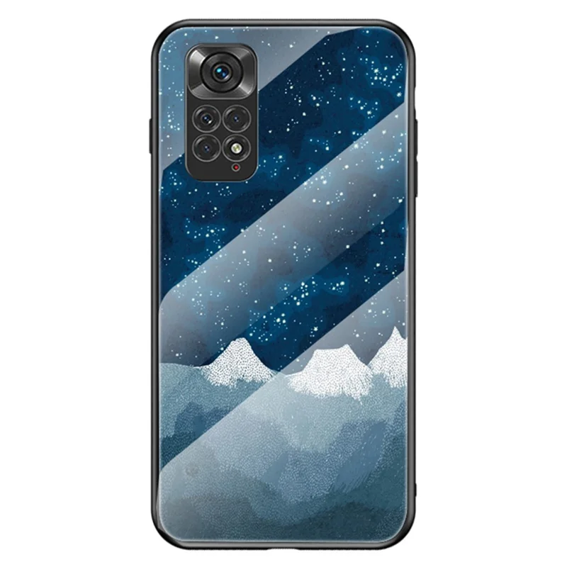 For Xiaomi Redmi Note 11 4G (Qualcomm)/Redmi Note 11S 4G Cell Phone Case Anti-scratch Hard Tempered Glass + PC Back Soft TPU Starry Sky Pattern Design Cover - Scattering Starry Sky