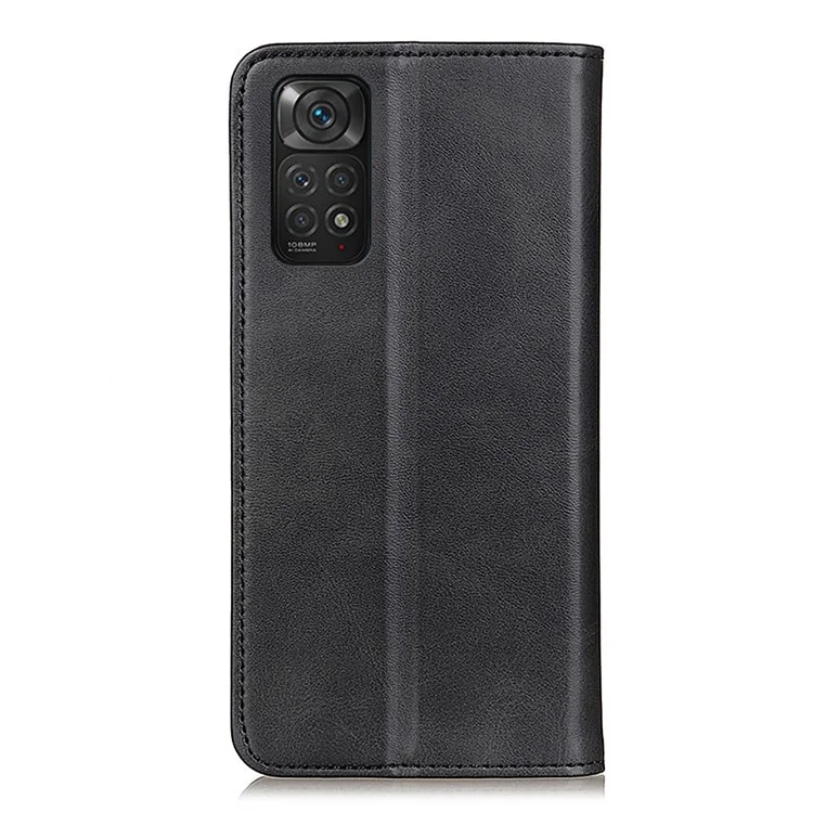 Для Xiaomi Redmi Note 11 4G (Qualcomm)/Note 11S 4G Wallet Stand Phone Case Split Leather Magnetic Auto-absorbed Cover - Black