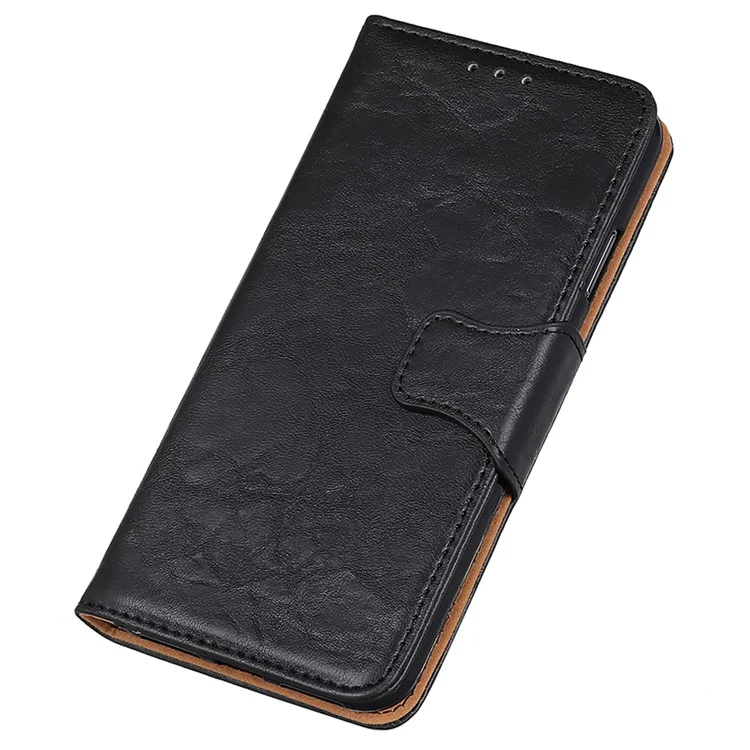 Para Xiaomi Redmi Note 11 4G (Qualcomm)/Note 11S 4G Crazy Horse Texture Split Leather + TPU Full Protection Case Wallet Stand Phone Cover - Negro