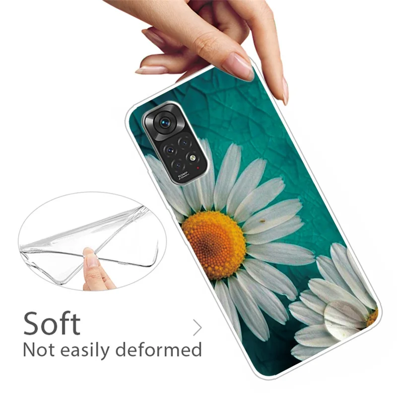 For Xiaomi Redmi Note 11S 4G / Redmi Note 11 4G (Qualcomm) Pattern Printing Case Cute Fashion IMD Design Flexible Slim TPU Cover - Daisies