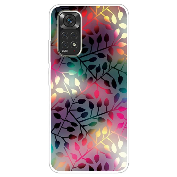 Pour Xiaomi Redmi Note 11S 4G / Redmi Note 11 4G (Qualcomm) Étui à Motif Imprimé Étui Souple et Flexible en TPU Technologie IMD Coque de Protection pour Téléphone - Trésors Feuilles