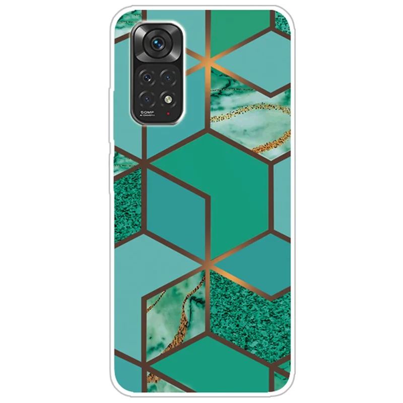 For Xiaomi Redmi Note 11S 4G / Redmi Note 11 4G (Qualcomm) Abstract Marble Pattern Printing Phone Case Soft TPU Shockproof Protective Cover - Style J
