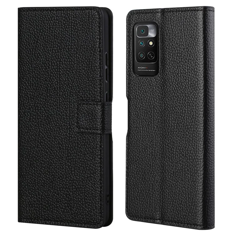 For Xiaomi Redmi Note 11 4G (Qualcomm) / Redmi Note 11S 4G PU Leather Wallet Phone Case Litchi Texture Flip Folio Book Stand Shockproof Cover