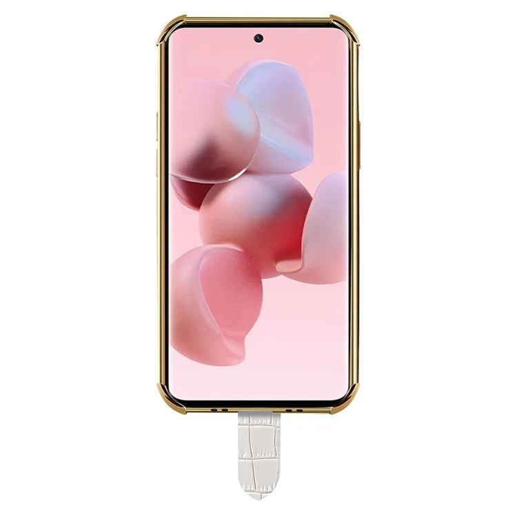 For Xiaomi Civi 5G PU Leather Coated TPU Phone Cover Adjustable Kickstand Electroplating Precise Cutout Crocodile Texture Cell Phone Case - White