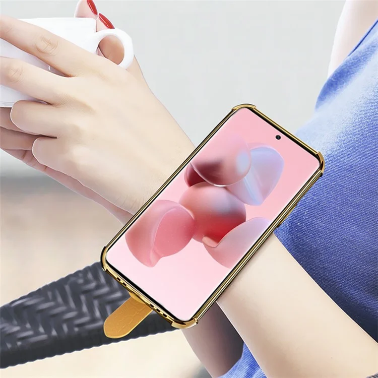 For Xiaomi Civi 5G PU Leather Coated TPU Phone Cover Adjustable Kickstand Electroplating Precise Cutout Crocodile Texture Cell Phone Case - White