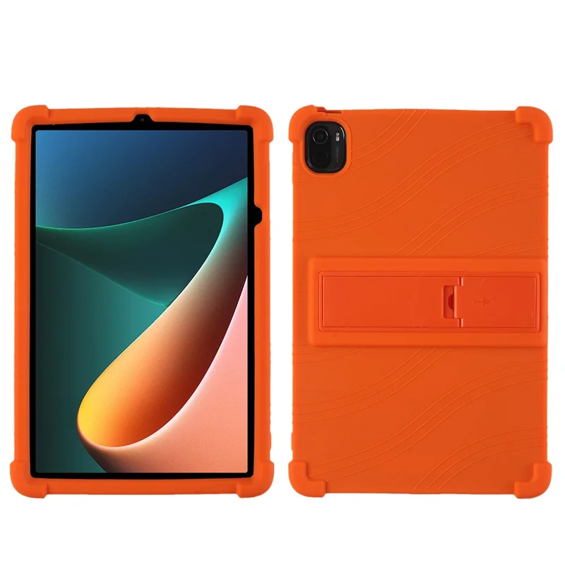 Für Xiaomi Pad 5 / Pad 5 Proverstärkte Ecke Silikon-Tablet-Gehäuseabdeckung Mit PC-Kickstand - Orange