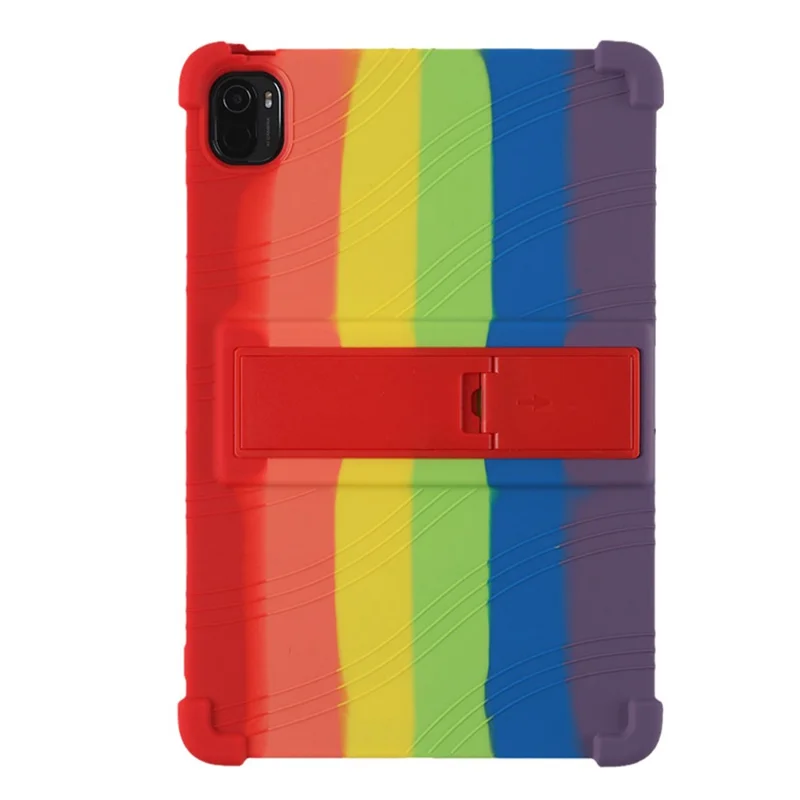 For Xiaomi Pad 5/Pad 5 Pro Reinforced Four Corner Silicone Tablet Case Cover with PC Kickstand - Multi-color