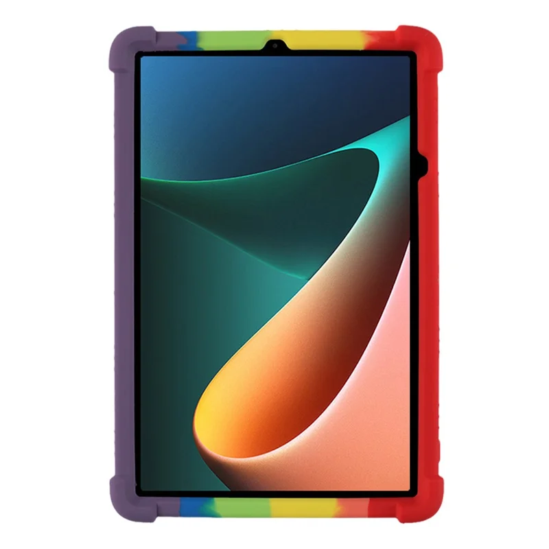 For Xiaomi Pad 5/Pad 5 Pro Reinforced Four Corner Silicone Tablet Case Cover with PC Kickstand - Multi-color