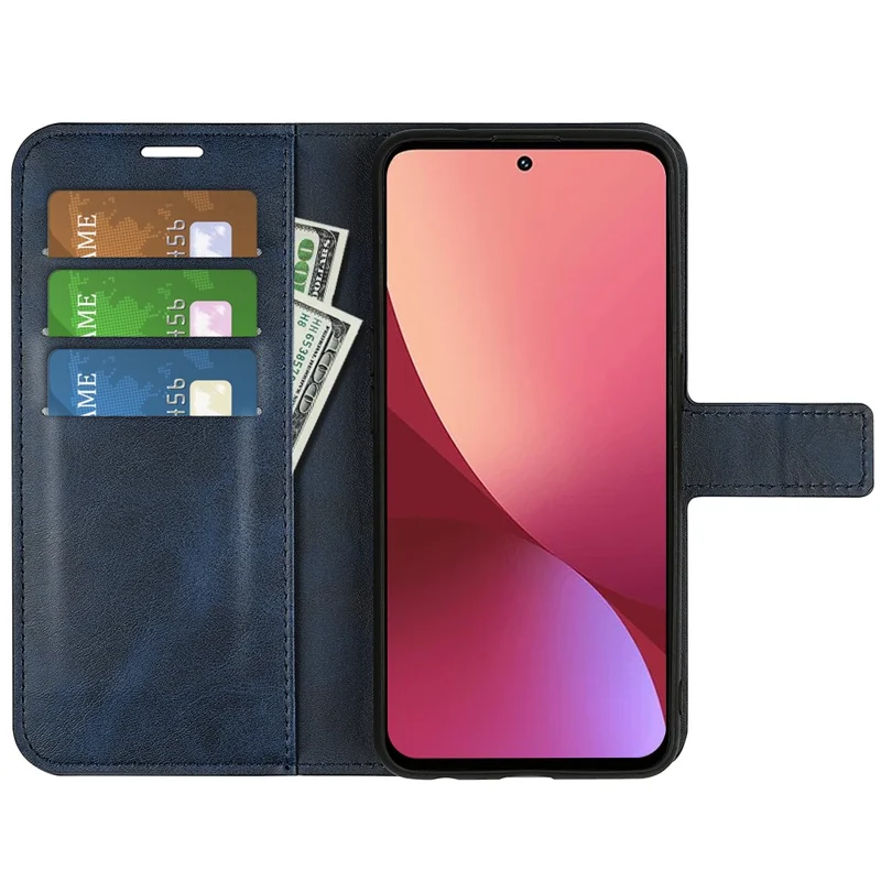 Per Xiaomi 12 5g/12x 5g/12s 5g Texture PU Stand Stand Case di Chiusura Magnetica Coperchio Protettivo - Blu