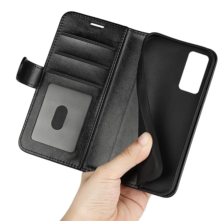Crazy Horse Texture Stand Leather Case for Xiaomi 12 5G/12X 5G/12S 5G, Wallet Folio Flip Phone Shell Cover - Black