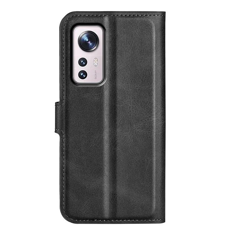 Per Xiaomi 12 Pro 5G/12S Pro 5G/12 Pro (Dimensity) 5G Texture PU Leather + TPU All-round Protection Stand Wallet Phone Cover - Black