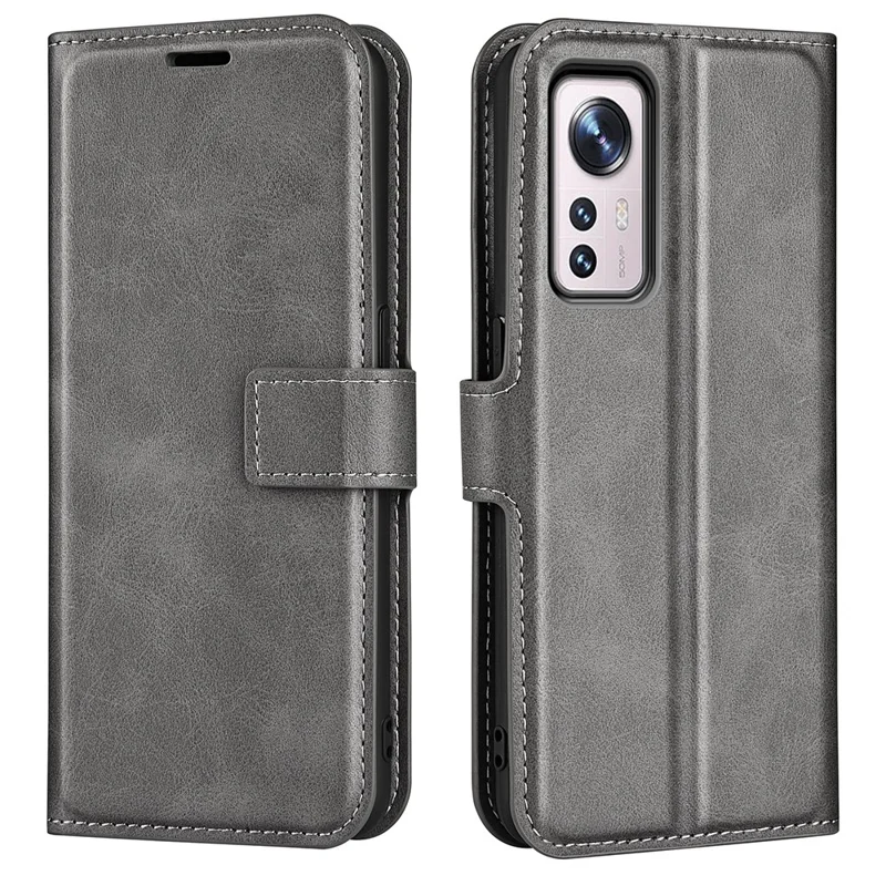 For Xiaomi 12 Pro 5G/12S Pro 5G/12 Pro (Dimensity) 5G Texture PU Leather + TPU All-round Protection Stand Wallet Phone Cover - Grey