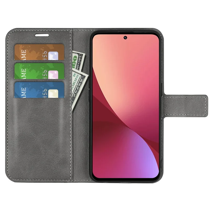 For Xiaomi 12 Pro 5G/12S Pro 5G/12 Pro (Dimensity) 5G Texture PU Leather + TPU All-round Protection Stand Wallet Phone Cover - Grey