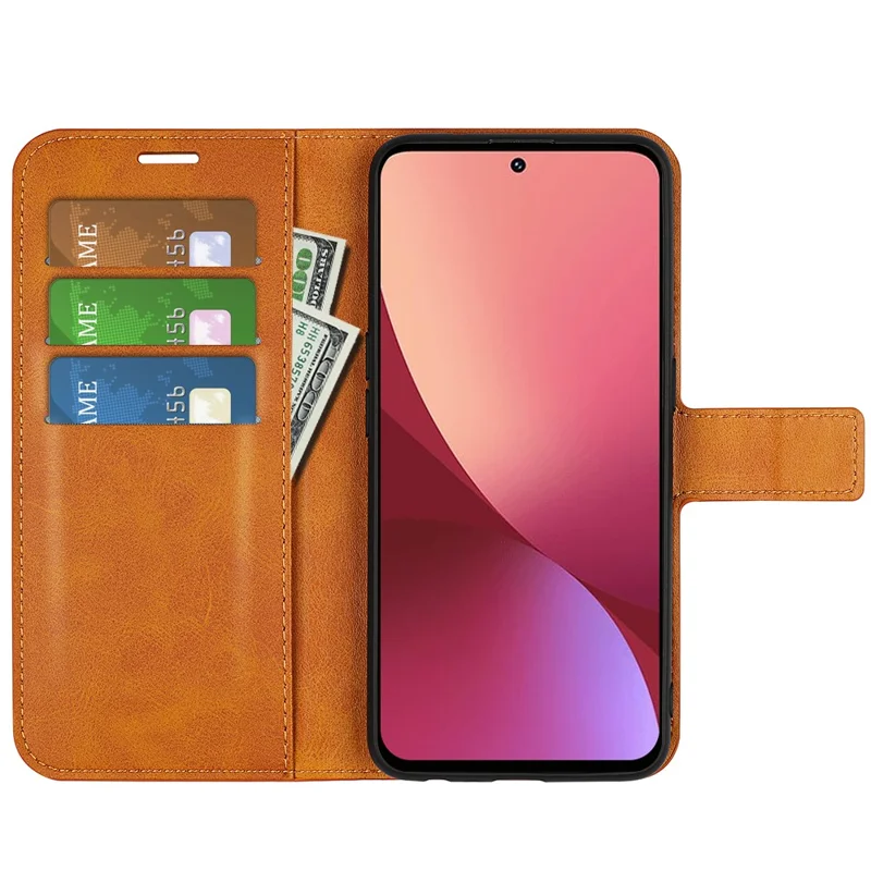 For Xiaomi 12 Pro 5G/12S Pro 5G/12 Pro (Dimensity) 5G Texture PU Leather + TPU All-round Protection Stand Wallet Phone Cover - Yellow
