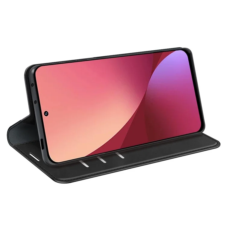 Para Xiaomi 12 Pro 5G/12S Pro 5G/12 Pro (dimensidade) 5g Skin Touch Feeling PU Stand Stand Stand Case - Preto